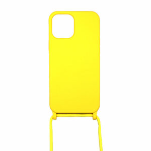 Θήκη iPhone 12 Pro Max Σιλικόνη Με Λουράκι Λαιμού Κίτρινο
