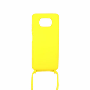 Θήκη Xiaomi Poco X3 Σιλικόνη με Λουράκι Λαιμού Κίτρινο