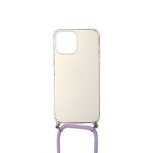 Θήκη Σιλικόνης Διάφανο Με Λουράκι Λαιμού για iPhone 13 Pro Μωβ