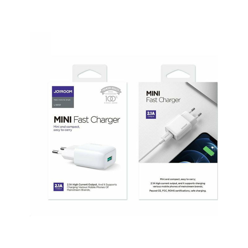 Αντάπτορας Mini Fast Travel Charger Joyroom L-1A101 USB-A Άσπρο