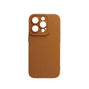 Θήκη iPhone 14 Pro Σιλικόνη Matte Καφέ Με Προστασία Κάμερας