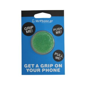 Pop Socket Glitter Πράσινο με Βάση Αυτοκινήτου