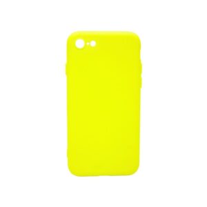 Θήκη iPhone 7 8 SE 2020 Silky and Soft Touch Silicone Κίτρινο Neon Με Προστασία Κάμερας