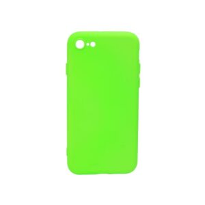 Θήκη iPhone 7 8 SE 2020 Silky and Soft Touch Silicone Πράσινο Neon Με Προστασία Κάμερας