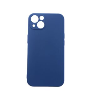 Θήκη-iPhone-15-Plus-Silky-and-Soft-Touch-Silicone-Σκούρο-Μπλε-με-Προστασία-Κάμερας