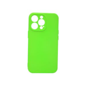 Θήκη iPhone 15 Pro Max Silky and Soft Touch Silicone Πράσινο Neon Με Προστασία Κάμερας