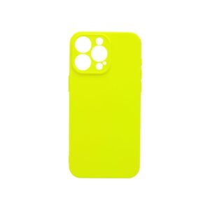 Θήκη iPhone 15 Pro Silky and Soft Touch Silicone Κίτρινο Neon Με Προστασία Κάμερας