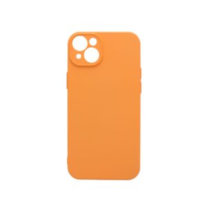 Θήκη iPhone 15 Silky and Soft Touch Silicone Πορτοκαλί Με Προστασία Κάμερας