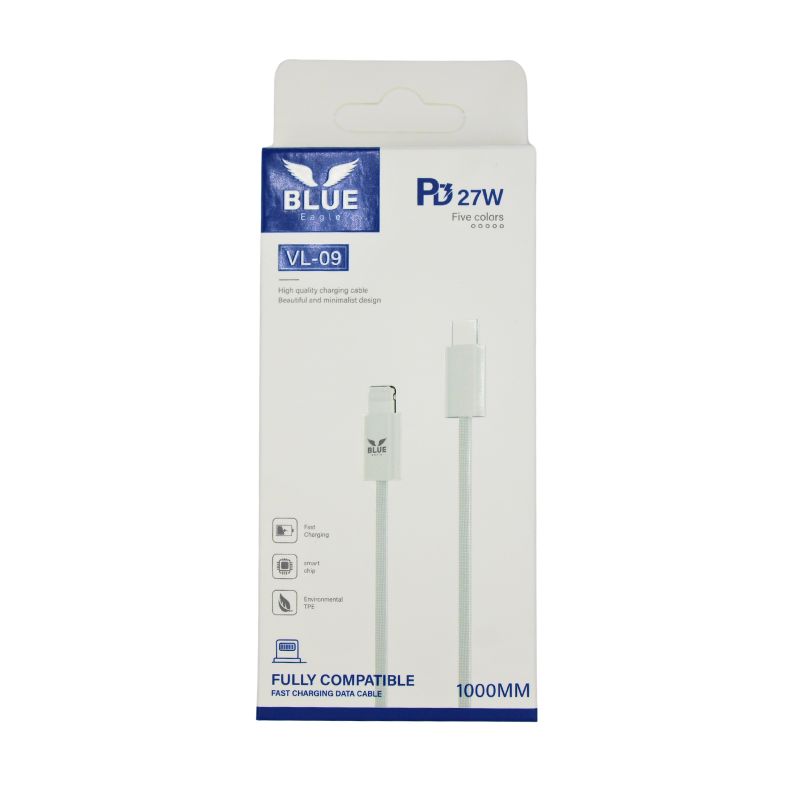 Blue Eagle VL-09 Fast Charging Data Cable 27W Lightning - Type C Άσπρο