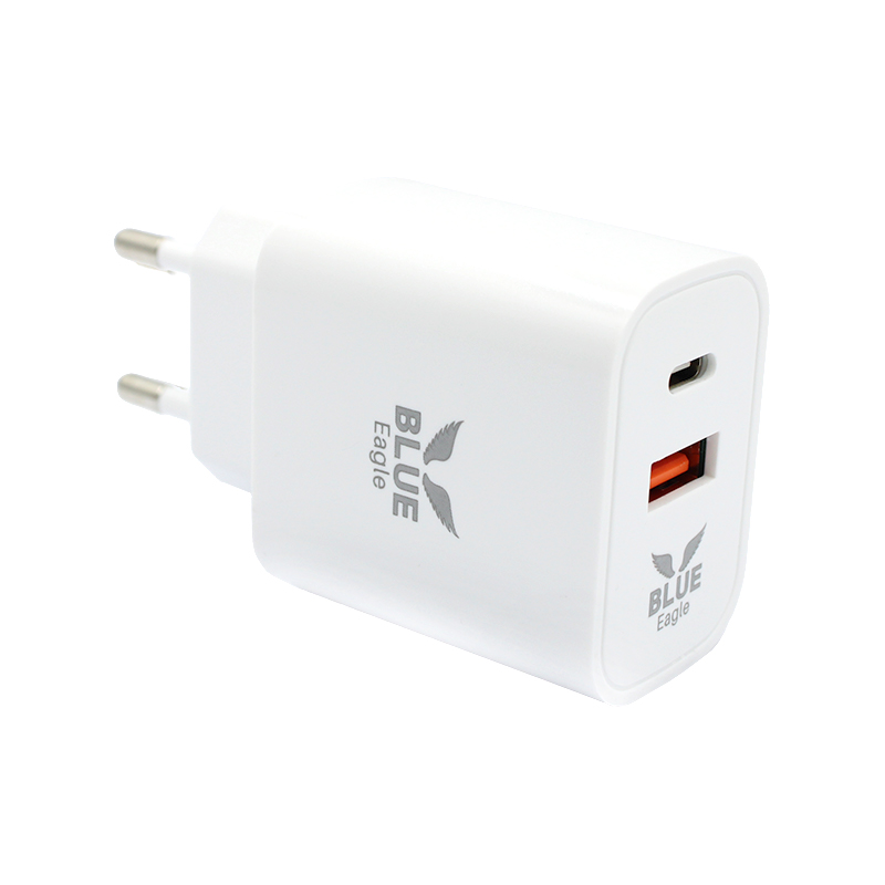 Blue Eagle BE-AD36W-04 PD Travel Charger 36W 2xPort USB - Type - C White