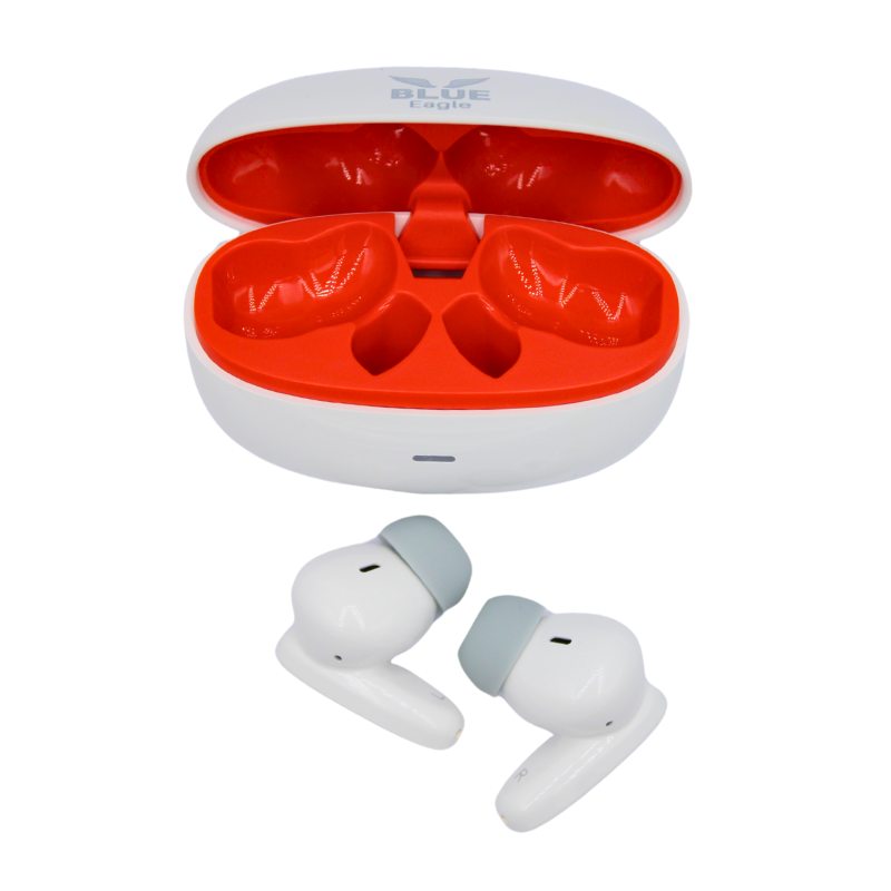 Blue Eagle BE-TWS-01 Wireless Earbuds White Red